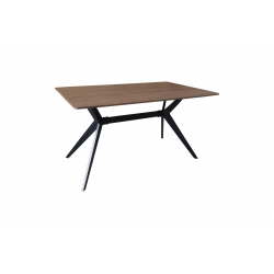 Τραπέζι Ezali pakoworld mdf καρυδί με μαύρα μεταλλικά πόδια 140x80x75εκ