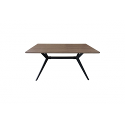 Τραπέζι Ezali pakoworld mdf καρυδί με μαύρα μεταλλικά πόδια 140x80x75εκ