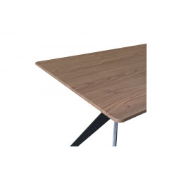 Τραπέζι Ezali pakoworld mdf καρυδί με μαύρα μεταλλικά πόδια 140x80x75εκ