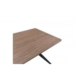 Τραπέζι Ezali pakoworld mdf καρυδί με μαύρα μεταλλικά πόδια 140x80x75εκ