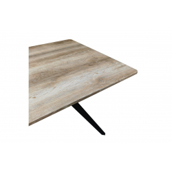 Τραπέζι Ezali pakoworld sonoma mdf με μαύρα μεταλλικά πόδια 160x90x75εκ