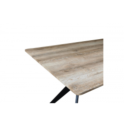 Τραπέζι Ezali pakoworld sonoma mdf με μαύρα μεταλλικά πόδια 160x90x75εκ