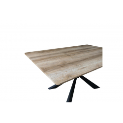 Τραπέζι Aragne pakoworld sonoma mdf με μαύρα μεταλλικά πόδια 160x90x75εκ