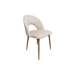 Καρέκλα Lovingo pakoworld βελούδο μπεζ με μεταλλικά πόδια σε φυσική απόχρωση 50x47x85.5εκ