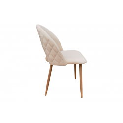 Καρέκλα Lovingo pakoworld βελούδο μπεζ με μεταλλικά πόδια σε φυσική απόχρωση 50x47x85.5εκ