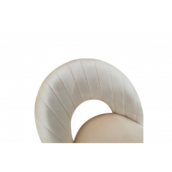 Καρέκλα Lovingo pakoworld βελούδο μπεζ με μεταλλικά πόδια σε φυσική απόχρωση 50x47x85.5εκ