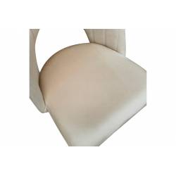 Καρέκλα Lovingo pakoworld βελούδο μπεζ με μεταλλικά πόδια σε φυσική απόχρωση 50x47x85.5εκ