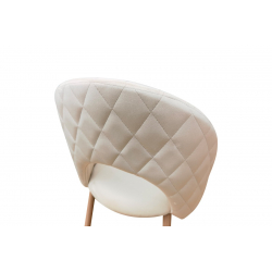 Καρέκλα Lovingo pakoworld βελούδο μπεζ με μεταλλικά πόδια σε φυσική απόχρωση 50x47x85.5εκ