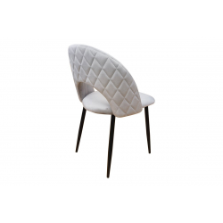 Καρέκλα Lovingo pakoworld βελούδο γκρι με μαύρα μεταλλικά πόδια 50x47x85.5εκ