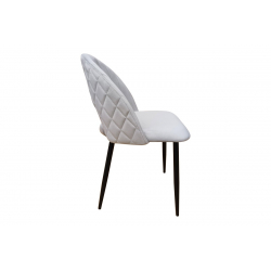 Καρέκλα Lovingo pakoworld βελούδο γκρι με μαύρα μεταλλικά πόδια 50x47x85.5εκ