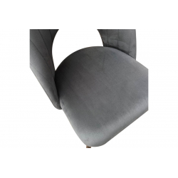 Καρέκλα Lovingo pakoworld βελούδο ανθρακί με μαύρα μεταλλικά πόδια 50x47x85.5εκ