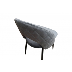 Καρέκλα Lovingo pakoworld βελούδο ανθρακί με μαύρα μεταλλικά πόδια 50x47x85.5εκ