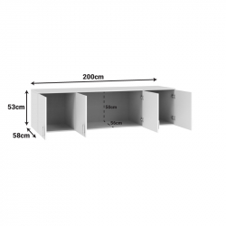 Πατάρι ντουλάπας Royal pakoworld τετράφυλλο wenge 200x58x53εκ