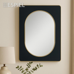 ΚΑΘΡΕΠΤΗΣ ΒΕΛΟΥΔ. ΟΡΘΟΓ. ΜΑΥΡΟΣ ΜΕ ΧΡΥΣΗ ΚΟΡΝΙΖΑ 70X50EK.