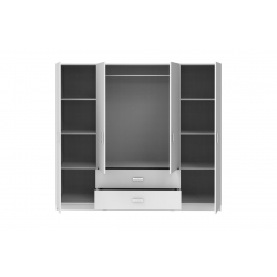 Ντουλάπα τετράφυλλη Royal pakoworld με συρτάρια λευκό 200x58x177εκ