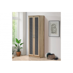 Παπουτσοθήκη-ντουλάπα SANTE pakoworld 21 ζεύγων σε sonoma-ανθρακί απόχρωση 60x37x183εκ