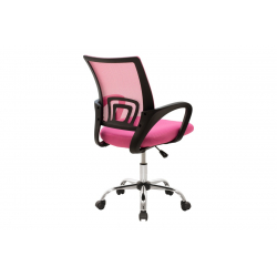 Καρέκλα γραφείου Berto II pakoworld με ανάκλιση ύφασμα mesh σε ροζ απόχρωση 60x48x85-95εκ