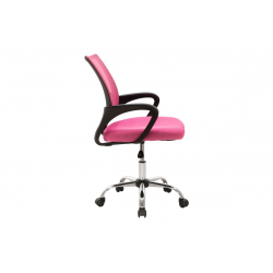 Καρέκλα γραφείου Berto II pakoworld με ανάκλιση ύφασμα mesh σε ροζ απόχρωση 60x48x85-95εκ