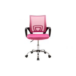 Καρέκλα γραφείου Berto II pakoworld με ανάκλιση ύφασμα mesh σε ροζ απόχρωση 60x48x85-95εκ