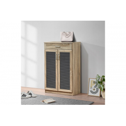 Παπουτσοθήκη-ντουλάπι Sante pakoworld 20 ζεύγων σε sonoma-ανθρακί απόχρωση 80x37x123εκ