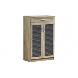 Παπουτσοθήκη-ντουλάπι Sante pakoworld 20 ζεύγων σε sonoma-ανθρακί απόχρωση 80x37x123εκ