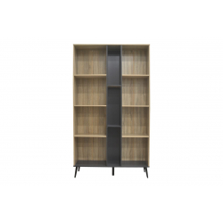 Βιβλιοθήκη Zezan pakoworld σε sonoma-ανθρακί απόχρωση 114x30x200.5εκ