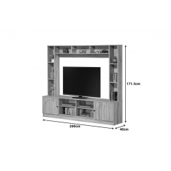 Σύνθετο σαλονιού Ambera pakoworld σε sonoma απόχρωση 200x40x171.5εκ