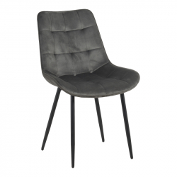 Καρέκλα Berne pakoworld βελούδο σε ανθρακί απόχρωση 53x62x84εκ