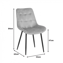 Καρέκλα Berne pakoworld βελούδο σε ανθρακί απόχρωση 53x62x84εκ