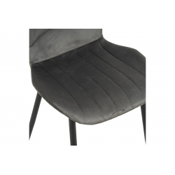 Καρέκλα Jelour pakoworld βελούδο σε ανθρακι απόχρωση 46.5x60x84εκ