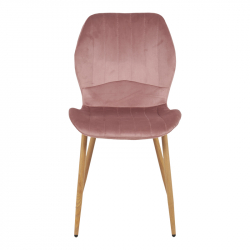 Καρέκλα Jelour pakoworld βελούδο σε σάπιο μήλο απόχρωση-πόδια φυσικά μεταλλικά 46.5x60x84εκ
