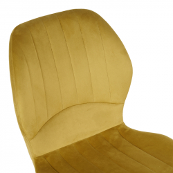 Καρέκλα Jelour pakoworld βελούδο σε κίτρινη απόχρωση 46.5x60x84εκ