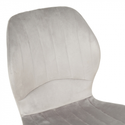 Καρέκλα Jelour pakoworld βελούδο σε γκρι απόχρωση-πόδια μαύρα μεταλλικά 46.5x60x84εκ