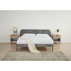 BIANCA ΚΡΕΒΑΤΙ ΔΙΠΛΟ ΥΦΑΣΜΑ ΓΚΡΙ 167,5x210x33cm