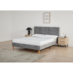 ROSSI ΚΡΕΒΑΤΙ ΔΙΠΛΟ ΥΦΑΣΜΑ ΓΚΡΙ 165X218X103cm