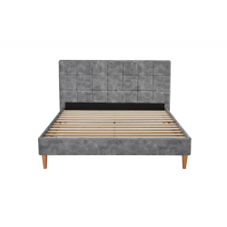 ROSSI ΚΡΕΒΑΤΙ ΔΙΠΛΟ ΥΦΑΣΜΑ ΓΚΡΙ 165X218X103cm