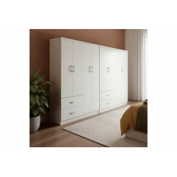 Ντουλάπα οχτάφυλλη Lego pakoworld λευκή 241x42x181εκ