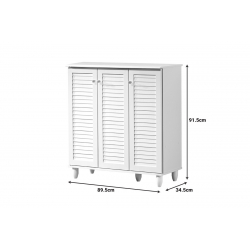 Παπουτσοθήκη-ντουλάπι Santo pakoworld 16 ζεύγων σε λευκή απόχρωση 89.5x34.5x91.5εκ