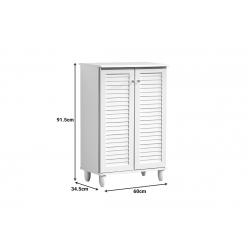 Παπουτσοθήκη-ντουλάπι Santo pakoworld 10 ζεύγων σε λευκή απόχρωση 60x34.5x91.5εκ