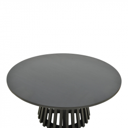 Τραπέζι σαλονιού Radiane pakoworld μασίφ ξύλο ακακίας σε μαύρη απόχρωση Φ80x40εκ