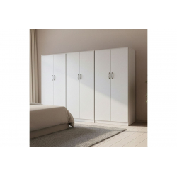 Ντουλάπα εξάφυλλη Lego ΙΙ pakoworld λευκή 240x42x180εκ