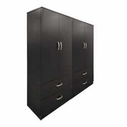 Ντουλάπα τετράφυλλη με συρτάρια Lego pakoworld wenge 160x42x180εκ