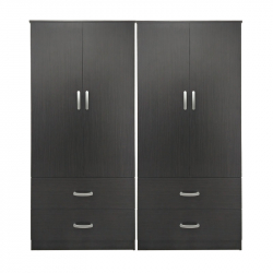 Ντουλάπα τετράφυλλη με συρτάρια Lego pakoworld wenge 160x42x180εκ