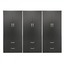 Ντουλάπα εξάφυλλη με συρτάρια Lego pakoworld wenge 240x42x180εκ