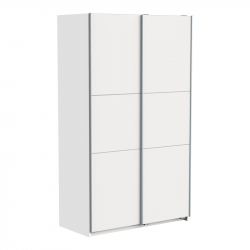 Ντουλάπα ρούχων Kawen pakoworld δίφυλλη με συρόμενες πόρτες λευκό 116.5x60x203εκ
