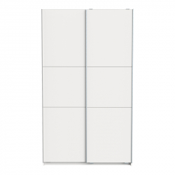 Ντουλάπα ρούχων Kawen pakoworld δίφυλλη με συρόμενες πόρτες λευκό 116.5x60x203εκ
