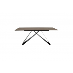 Τραπέζι Sabrina pakoworld sintered stone καρυδί-μαύρο 180x90x75εκ