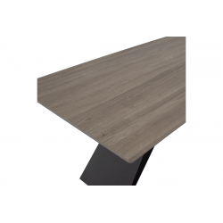 Τραπέζι Sabrina pakoworld sintered stone καρυδί-μαύρο 180x90x75εκ