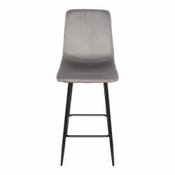 Σκαμπό μπαρ Grato pakoworld ύφασμα γκρι-πόδι μαύρο μεταλλικό 43.5x55x114εκ