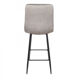 Σκαμπό μπαρ Grato pakoworld ύφασμα γκρι-πόδι μαύρο μεταλλικό 43.5x55x114εκ